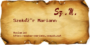 Szekér Mariann névjegykártya